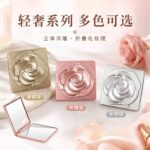 Pocket Compact Mirror Square Rose Magnifying Folding Compact Mirror