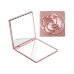 Pocket Compact Mirror Square Rose Magnifying Folding Compact Mirror