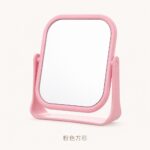 Desktop Vanity Mirror Wheat Straw Tabletop Mirror