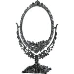Desktop Vanity Mirror Vintage Carved Desktop Makeup Mirror