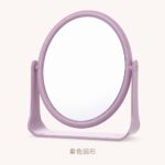 Desktop Vanity Mirror Wheat Straw Tabletop Mirror