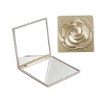 Pocket Compact Mirror Square Rose Magnifying Folding Compact Mirror