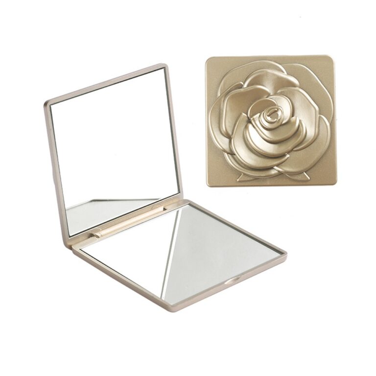 Pocket Compact Mirror Square Rose Magnifying Folding Compact Mirror