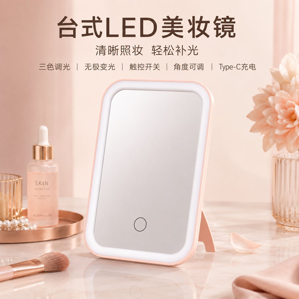 LED Lighted Vanity Mirror Model 06 Triangle Stand LED Vanity Mirror
