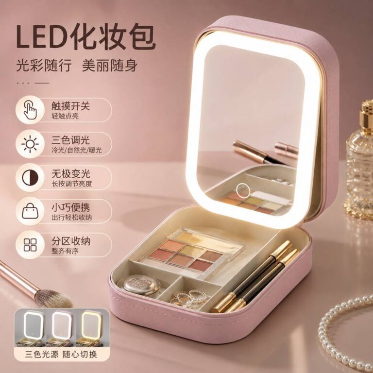 LED Lighted Vanity Mirror Model 03 LED Makeup Bag Mirror