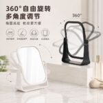 Desktop Vanity Mirror Wheat Straw Desktop Makeup Mirror, Magnified Side Available