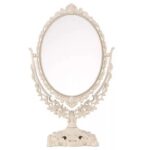 Desktop Vanity Mirror Vintage Carved Desktop Makeup Mirror
