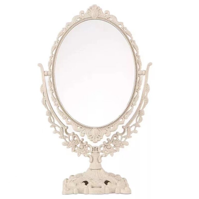 Desktop Vanity Mirror Vintage Carved Desktop Makeup Mirror