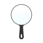 Handheld Makeup Mirror Record Shaped Handle Handheld Mirror