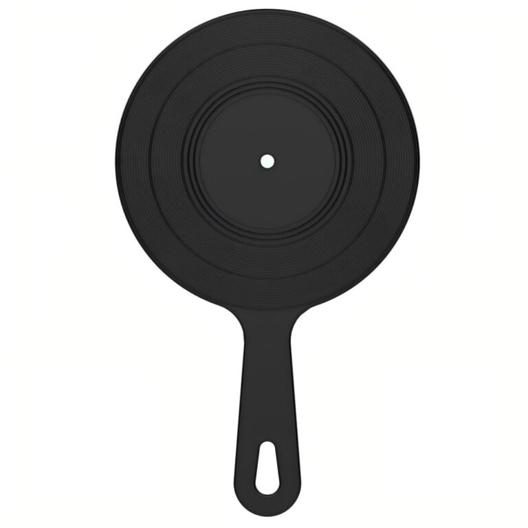 Handheld Makeup Mirror Record Shaped Handle Handheld Mirror