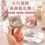 Pocket Compact Mirror Square Rose Magnifying Folding Compact Mirror