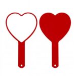 Handheld Makeup Mirror Large Heart-shaped Handle Handheld Makeup Mirror