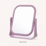 Desktop Vanity Mirror Wheat Straw Tabletop Mirror